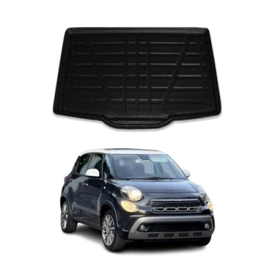 Abbildung von OMAC Kofferraumwanne Laderaumwanne kompatibel mit FIAT 500L 2013 2018 Gummi TPE Schwarz