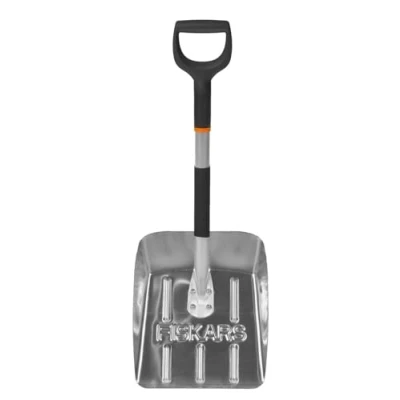 Abbildung von Fiskars 1000740, Schneeschaufel, Aluminium, Kunststoff, Schwarz, Grau, Orange, Quadratisch, D förmig, 750 g
