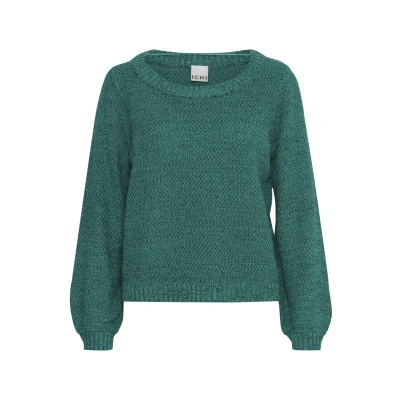 Abbildung von ICHI Ihnoelle LS Strickpullover, Damen, Größe: XL, Cadmium green melange