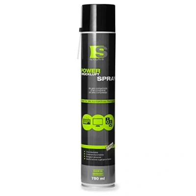 Abbildung von 1 x 750ml Spraytive Power Druckluftspray/Druckluftreiniger mit 100mm Sprühverlängerung PC Reinigungsset zur Reinigung von Tastatur, Computer, Kamera Air Duster