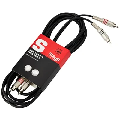 Abbildung von Professionelles Audiokabel 3 Meter 2x Chinch / Chinch, hochwertige Metallstecker