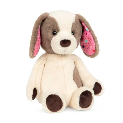 Abbildung von B. toys Kuscheltier Hund Superweich mit langen Ohren Plüschtier Welpe braun weiß, Baby und Kinder Spielzeug für Mädchen Jungen ab 0 Monate