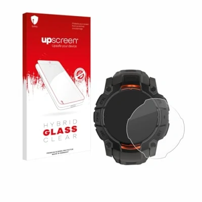 Abbildung von upscreen Schutzglas für Garmin Instinct 3 Solar (50 mm) Schutzfolie, Glas Folie [Klar, 9H Panzerschutz, Anti Fingerprint]