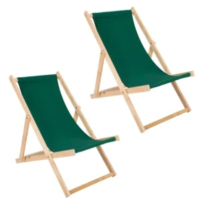 Abbildung von BAS 2er Set Liegestuhl grün Strandstuhl aus Holz, Klappbar, Sonnenliege, Liege Buchenholz, Strandliege, Klappliege für Strand, Holzliegestuhl Klappliege,Gartenliege