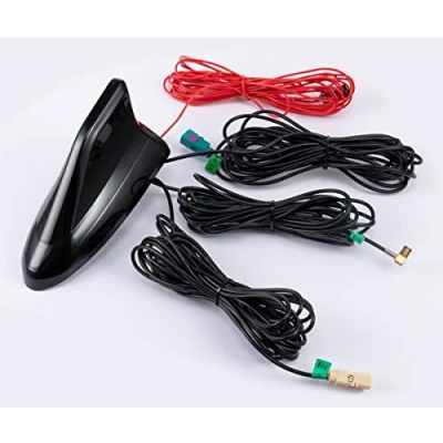 Abbildung von Vecys Shark Fin Antenne DAB DAB+ Auto Digitalradio GPS Navigationssystem FM/AM Autoradio Radio Kombinierte für Autodach SMB Fakra Z B Adapter RG174 Kabel 5M