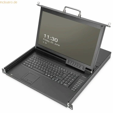 Abbildung von Assmann DIGITUS 17 HD LCD KVM Konsole, 8 Port VGA, US Tastatur,