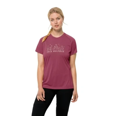 Abbildung von Jack Wolfskin Morobbia VENT Tshirt print, Damen, Größe: XS, Sangria red