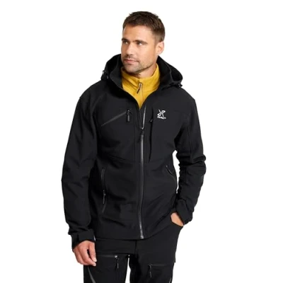 Abbildung von RevolutionRace Hiball Softshell Jacket für Herren, Outdoor Jacke Wandern, Black, S