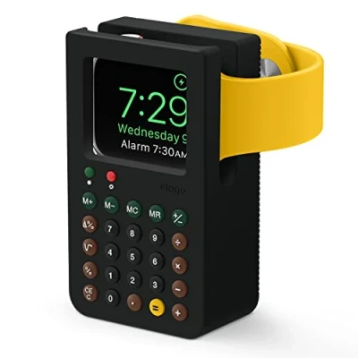 Abbildung von elago W8 Ladestation Ständer Kompatibel mit 9, 8, SE2, 7, 6, SE, 5, 4, 3, 2, 1 (45mm, 44mm, 42mm, 41mm, 40mm, 38mm), Nachttischmodus (Schwarz)