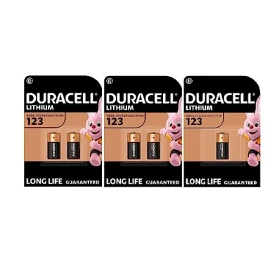 Abbildung von 5 x Duracell 123 Lithium Batterien (2 Blister mit 2 + 1 Batterie) (CR123 / CR123A CR17345)