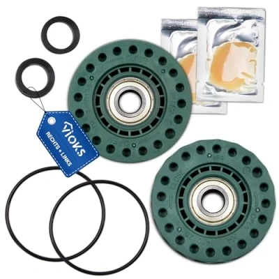 Abbildung von VIOKS Lagerung Set Links + Rechts Ersatz für AEG Elеctrolux Zanussi 4071430963 4071430971 Lagersatz Waschmaschine Lager inkl. Kugellager, Dichtung, O Ring, Fett Toplader