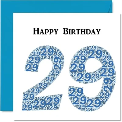 Abbildung von Lustige Geburtstagskarte zum 29. Geburtstag für Männer Shapecloud Happy Birthday Karte Sohn, Tochter, Bruder, Schwester, Onkel, Tante, Nichte, Neffe, Cousin, 145 mm x Grußkarten,