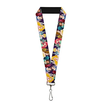Abbildung von Buckle Down Unisex Erwachsene Schlüsselband 1.0 Disney Princess Posen/Schloss Silhouetten Pur Schlüsselanhänger, Mehrfarbig, Einheitsgröße