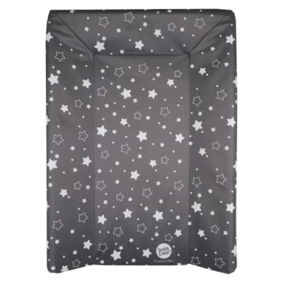 Abbildung von babyCalin Luxury Star Wickelauflage Dunkelgrau 50 x 70 cm Mit aufgedruckter Maßtabelle