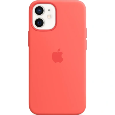 Abbildung von Apple iPhone 12 Mini Hülle MagSafe Silikon Original Soft Case/Backcover Handyhülle Rosa