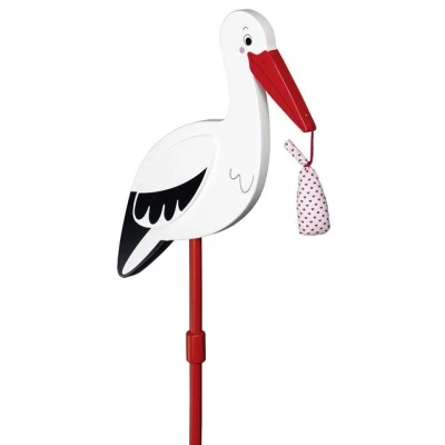 Abbildung von Blumenstecker Storch mit Babytuch