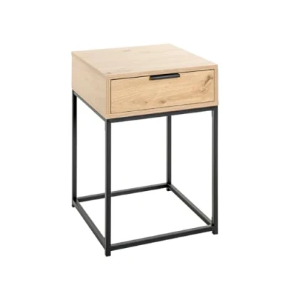 Abbildung von HAKU Möbel Konsole Eiche, schwarz, Metall, Spanplatte Maße: B 40 cm x H 60 T cm, Style: Modern