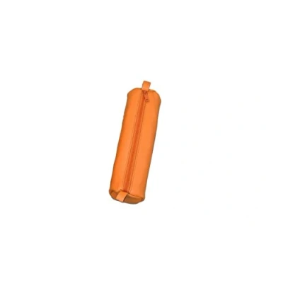 Abbildung von Alassio 43141 Schlamperrolle aus echtem Leder, Stiftetui orange, Schlamper ca. 21 x 6 cm, Schlampermäppchen rund, Etui für Schreibgeräte, Faulenzer mit Reißverschluss