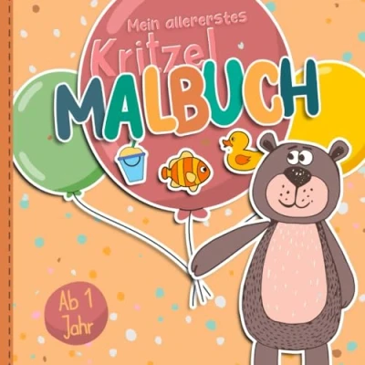 Abbildung von Kritzelmalbuch ab 1 Jahr: Malbuch für Kleinkinder Jahr Große Tiermotive zum Ausmalen Mit 50 einfachen und großen Motiven Förderung der Kreativität Motorik