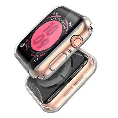 Abbildung von Misxi 2 Stück für Apple Watch Series SE (2024) / SE/Series 6 Serie 5 4 Hülle Mit Displayschutz 44mm, Rundum Schutzhülle HD Ultradünne Schutz Case iWatch, Transparente