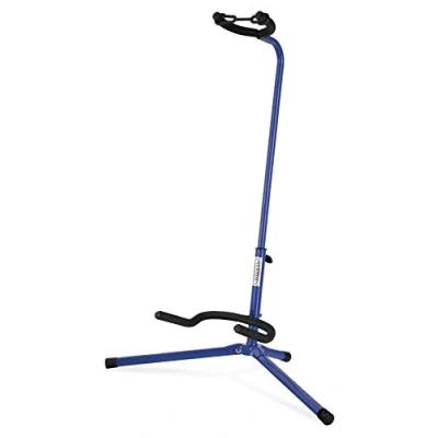 Abbildung von Classic Cantabile Gitarrenständer Universal für Konzertgitarre, Westerngitarre, E Gitarre, Bass Gepolsterte Auflage Klappbarer Blau
