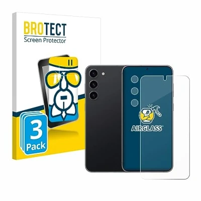 Abbildung von BROTECT Schutzglas für Samsung Galaxy S23 (Display+Kamera) (3 Stück) Schutzfolie Panzer Folie Glas [Extrem Kratzfest 9H, Anti Fingerprint,