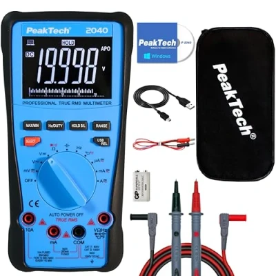 Abbildung von PeakTech 2040 True RMS 1000V / 20A Digitalmultimeter 20.000 Counts, USB Schnittstelle &amp; Software, P Digital Multimeter