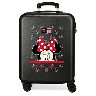 Abbildung von Disney My Pretty Bow Kabinentasche, Schwarz, 38 x 55 20 cm, fester ABS Kombinationsverschluss seitlich, 34 l, 2,66 kg, 4 Doppelrollen, Handgepäck.
