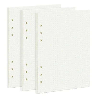 Abbildung von PALUDO 3 Packungen A5 Nachfüllpapier Gepunktet, 135 Blätter Papier Nachfüllbare Refill Paper, 6 Löcher Nachfülleinlagen Loose Notizpapier für Filofax Notizbuch Ringbücher Skizze Einsätze
