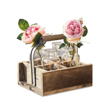 Abbildung von Mirabeau Tischvase Vase 4er Set mit Korb Reverie braun/klar