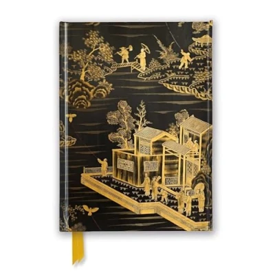 Abbildung von Chinese Lacquer Black &amp; Gold Screen Notebook (Flame Tree Notebooks): Unser hochwertiges, liniertes Blankbook mit festem, künstlerisch geprägtem ... Notizbuch DIN A 5 Magnetverschluss)