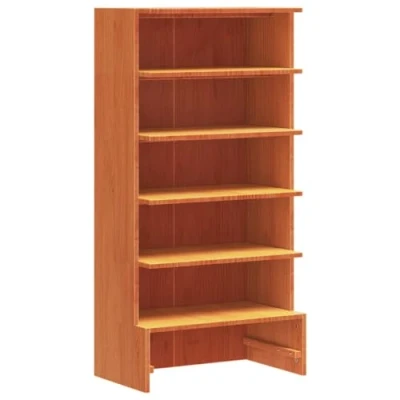 Abbildung von vidaXL Schuhregal, Schuhschrank mit 6 Fächern, Schuhständer Regal für Flur, Holzregal Schuhablage Standregal, Modern, Wachsbraun Massivholz Kiefer