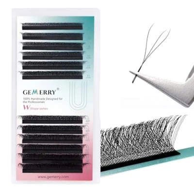 Abbildung von Volumen Wimpern 3D W förmig Vorgefächerte Wimpernverlängerung 0,07mm D curl Mix 8 14mm Einzel Cluster Premade Fans Mega Selbstfächernde Eyelash Extensions von GEMERRY (3Dlash 0.07D MIX8 14mm)