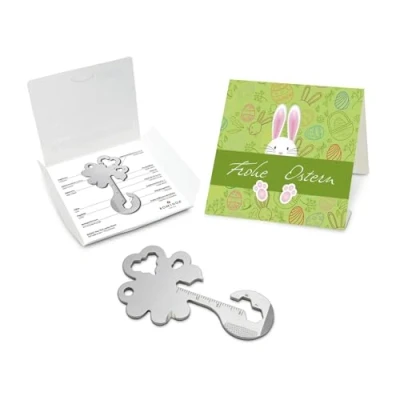 Abbildung von Geschenkartikel: ROMINOX Key Tool // Lucky Charm Frohe Ostern, 19 Funktionen, Keytool Schlüsselanhänger, Einkaufswagenlöser, Edelstahl Multitool + Funktionsbeschreibung, Multifunktionswerkzeug