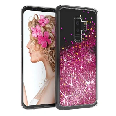 Abbildung von EAZY CASE Hülle kompatibel mit Samsung Galaxy S9 Plus Schutzhülle Flüssig Glitzer, Handyhülle, Schutzhülle, Back Cover Glitter Flüssigkeit, aus TPU/Silikon, Transparent/Durchsichtig, Pink