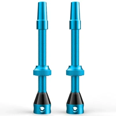 Abbildung von Shredr. Tubeless Ventile Set Presta Für Schlauchlos Reifen Superleichtes Alu, bunt eloxiert, französisches Ventil Normale Felgen (hellblau, 60mm)