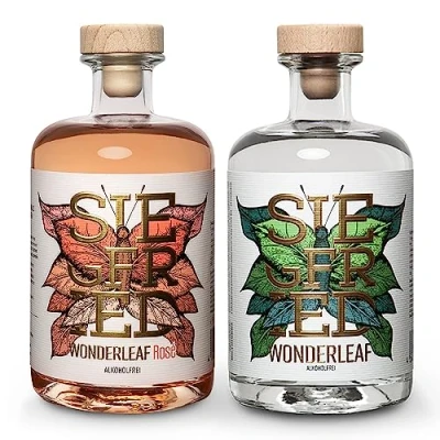Abbildung von Siegfried Wonderleaf und Rosé Set I Alkoholfrei Von den Machern des weltweit prämierten Gin Vegan Zuckerfrei Natürliche Destillate 2 x 500ML