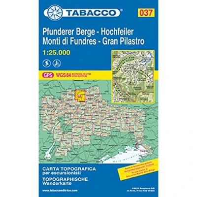 Abbildung von Hochfeiler, Pfunderer Berge: Wanderkarte Tabacco 037. 1:25000: GPS. UTM Gitter (Carte topografiche per escursionisti, Band 37)