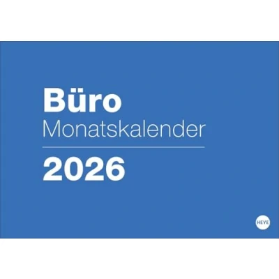 Abbildung von Büro Monatsplaner 2026: Praktischer Wandplaner mit großer Monatsübersicht. Wandkalender DIN A4. Kalender Notizfeld und Schulferien. (Bürokalender Heye)