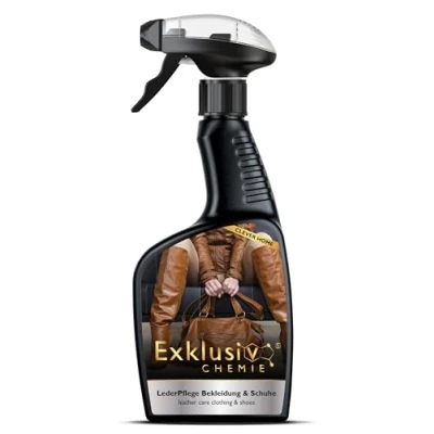 Abbildung von Exklusiv Chemie® Lederpflege Bekleidung &amp; Schuhe Pflege für Lederjacken, Lederbekleidung Lederschuhe Lederpflegespray Lederreinigungsmittel 500 ml