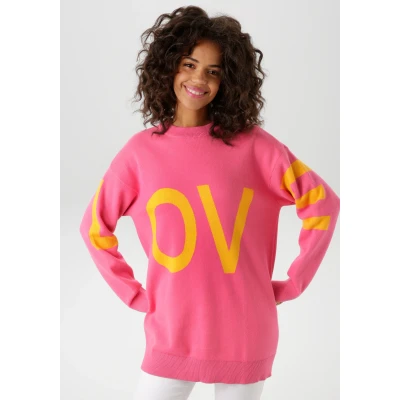 Abbildung von Aniston CASUAL Strickpullover mit eingestricktem LOVE Schriftzug NEUE KOLLEKTION