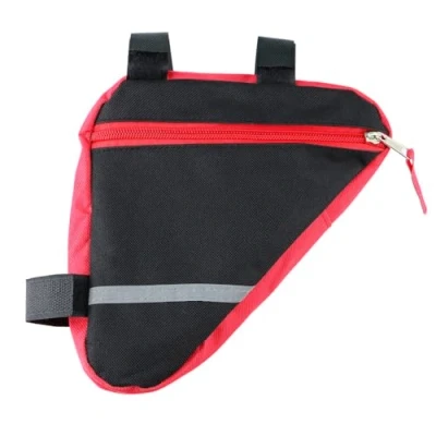 Abbildung von Aiqeer 1 Stück Fahrrad Ddreiecktasche, Nylon Vorderrohr Rahmentasche, wasserdichte Werkzeugtasche (Rot)