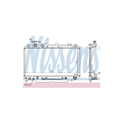 Abbildung von NISSENS 64644A Kühler, Motorkühlung Aluminium 375 742 22 Kühlrippen gelötet TOYOTA: RAV4 II SUV