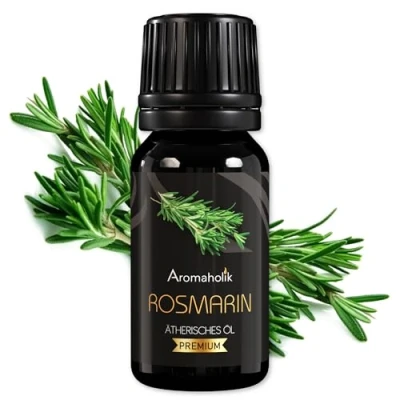 Abbildung von Aromaholik Rosmarinöl BIO 100% naturrein Ätherische Öle für Diffuser &amp; Aroma Zertifiziertes ätherisches Öl aus Indien Rosemary Essential Oils 10ml Sauna Massage