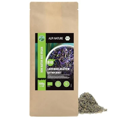 Abbildung von Bio Lavendelblüten (500g), Lavendel Blüten getrocknet, aus biologischem Anbau, ganz 100% natürlich, ohne Zusätze