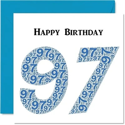 Abbildung von lustige Geburtstagskarte zum 97. Geburtstag für Männer Shapecloud Happy Birthday Karte Großvater, Oma, Vater, Mutter, 145 mm x Grußkarten,