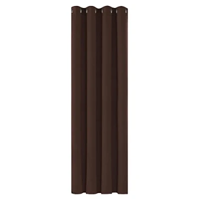 Abbildung von Deconovo Verdunkelungsgardinen mit Ösen Blickdichte Vorhänge Wohnzimmer Dicke Thermogardine Kälteschutz warm Hitzeschutz, 183x132 cm(HöhexBreite), Braun, 1 Stück
