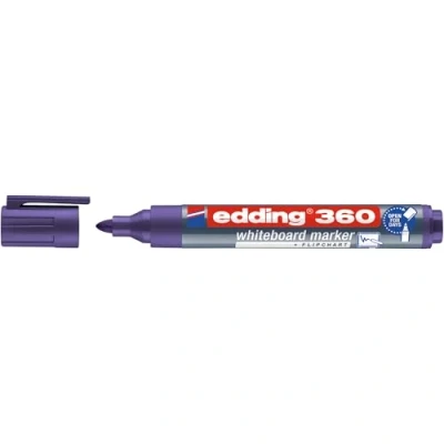 Abbildung von edding 360 Whiteboardmarker violett 1 Whiteboard Stift Rundspitze 1,5 3 mm Boardmarker abwischbar für Whiteboard, Flipchart, Magnettafel, Pinnwand, Memoboard Sketchnotes