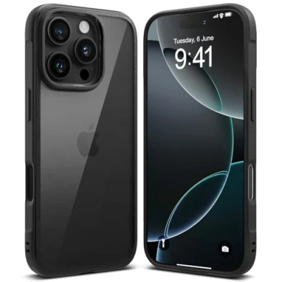 Abbildung von Ringke Fusion Bold Case Kompatibel mit iPhone 16 Pro Max Hülle, [Anti Gelbwerden] Fester Griff Stoßfester Rutschfester TPU Bumper Klare Hart PC Rückseite Handyhülle Black