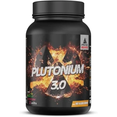 Abbildung von PEAK Plutonium 3.0 1054g Geschmack Hot Blood Orange I Pre Workout Booster über 30 potente Inhaltsstoffe L Citrullin Malat Arginin AKG OXYSTORM® EAA Matrix vegan 1000 g